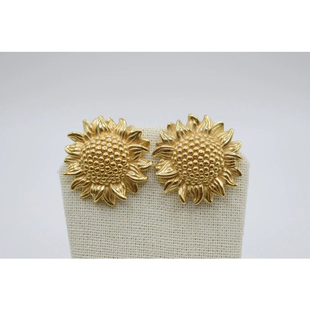 14k Gold Sunflower Earrings, A Pair For Sale In Wichita - Image 6 of 13