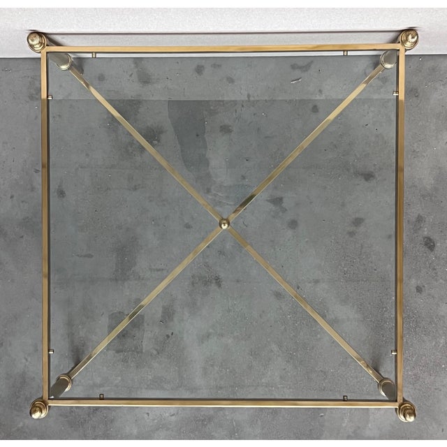 Mid-Century Double Tray Bronze & Glass Coffee Table in Maison Jansen Style For Sale - Image 4 of 12