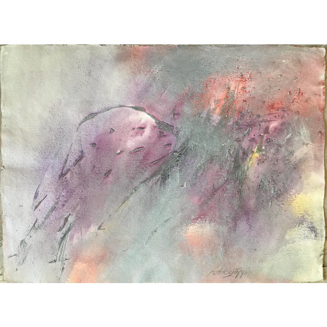 Pink Patricia Zippin "Tillamook Flight 5 of 12" 1980s Abstract Painting For Sale - Image 8 of 8