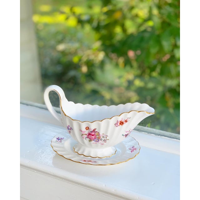 1960s Spode Copeland Meadowbrook, Gravy Boat With Attached Underplate Chairish