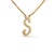 Contemporary 10K Yellow Gold Diamond Accent "S" Initial Script Style Pendant Necklace For Sale - Image 3 of 5