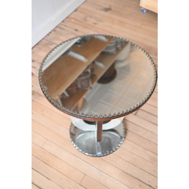 French Tulip Form Mirrored Accent Table For Sale In New York - Image 6 of 6