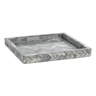 Bengkulu Bone Braided Tray, 12.25" x 12.25" For Sale