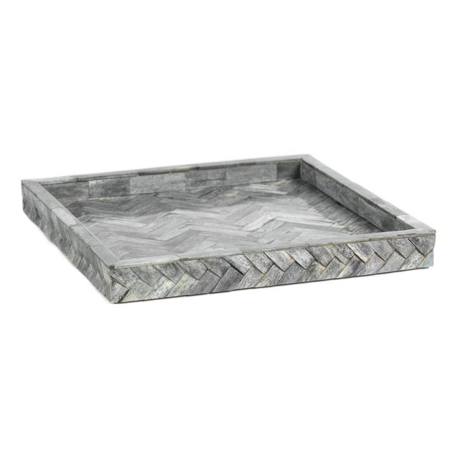 Bengkulu Bone Braided Tray, 12.25" x 12.25" For Sale
