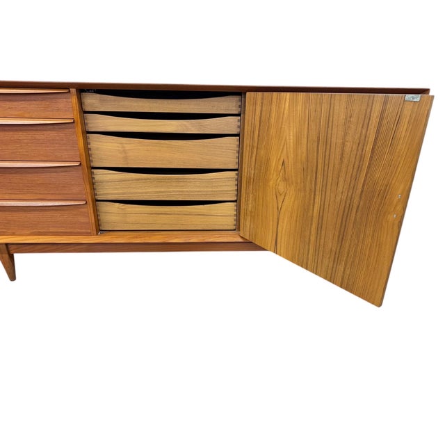 Vintage Danish Modern Teak Triple Dresser - Refinished! For Sale - Image 10 of 11