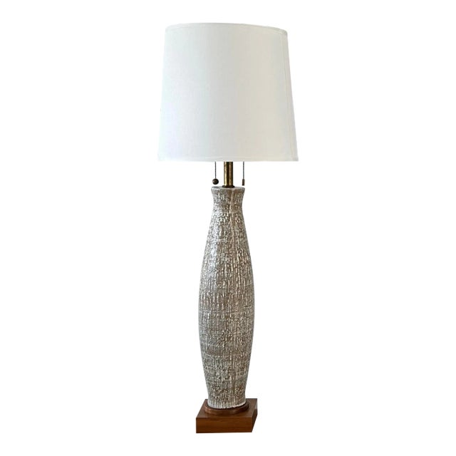 Extra Tall Design Technics Ceramic Lamp For Sale