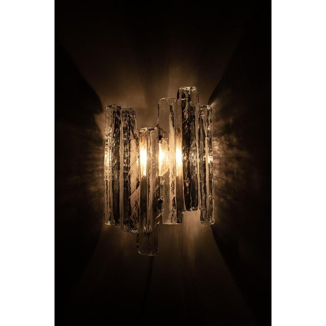 Ice Glass Wall Sconce from Kalmar For Sale - Image 3 of 8