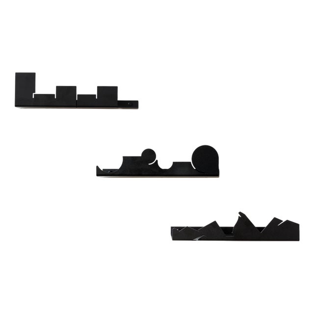 NVMD City Floating Shelf in Black Steel from EMKO, Set of 2 For Sale