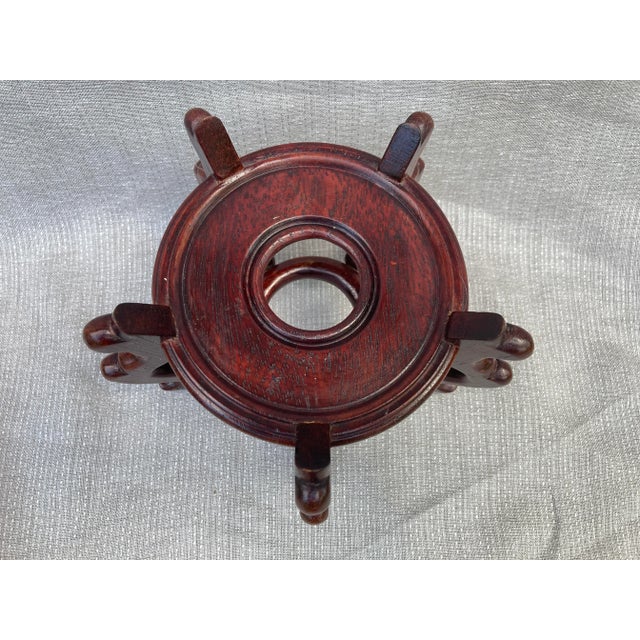 Vintage Rosewood Vase Jar Stand For Sale - Image 4 of 10