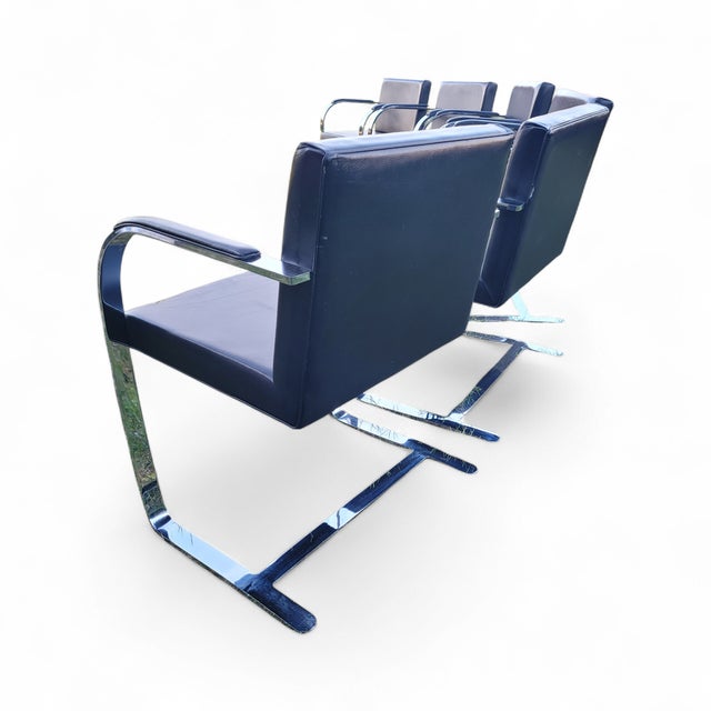 Black Bauhaus BRNO Chairs attributed to Mies Van Der Rohe, 1970s, Set of 6 For Sale - Image 8 of 18