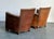 Brown Vintage Deco Distressed Leather Lounge Chairs - A Pair For Sale - Image 8 of 13