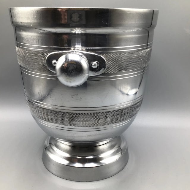 1970s Aluminum Knob Handle Champagne/Wine Cooler Bucket For Sale - Image 5 of 12
