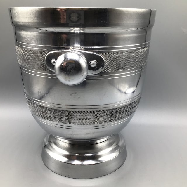 1970s Vintage Aluminum Knob Handle Champagne/Wine Cooler Bucket For Sale - Image 5 of 12