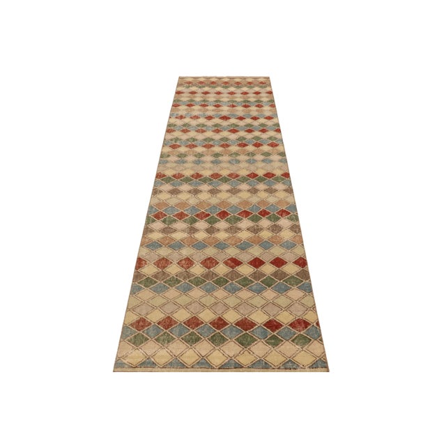 Rug & Kilim Vintage Turkish Runner, Mosaic-Inspired Multicolor Geometric Design - Rug & Kilim For Sale - Image 4 of 7