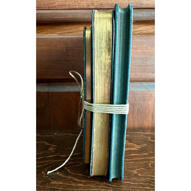 Paper Antique and Vintage Dark Blue & Gold Book Bundle- Set of 3 For Sale - Image 7 of 7