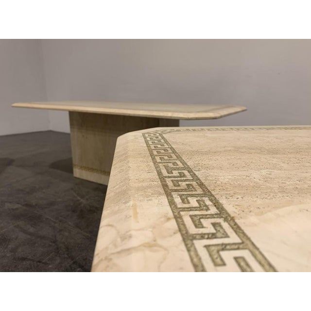 Vintage Travertine Coffee and Side Tables, 1980s, Set of 3 For Sale - Image 6 of 9