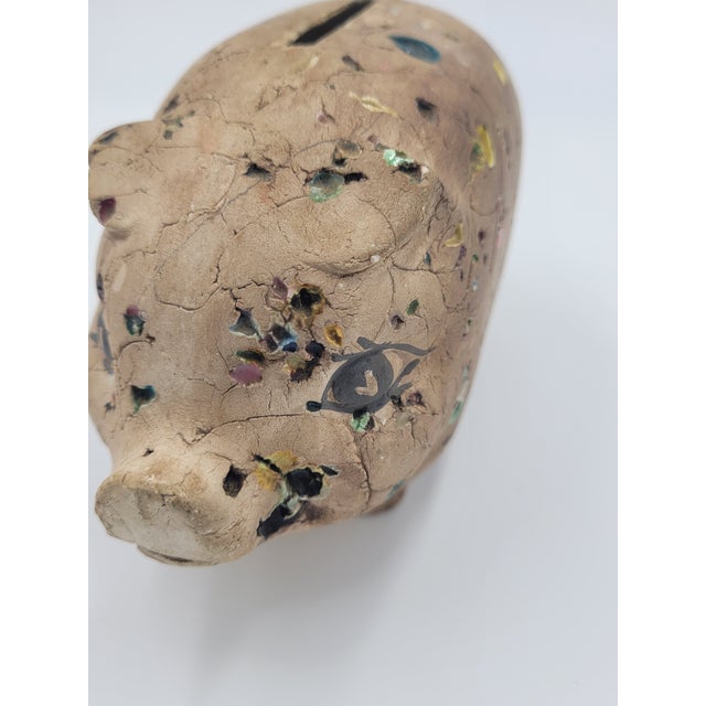 Mid-Century 1963 Studio Pottery Piggy Bank – Signed Elna B. For Sale - Image 11 of 12