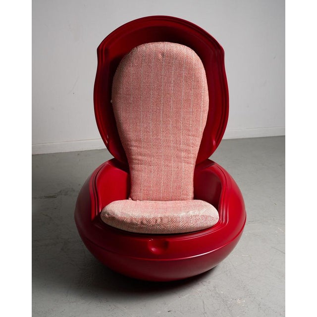 Textile Red Garden Egg by Peter Ghyczy, 1970s For Sale - Image 7 of 9