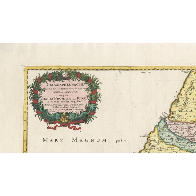 Holy Land Map of the Twelve Tribes of Israel – Sanson, Hand Colored, 1696 : This impressive and richly hand-colored map of...