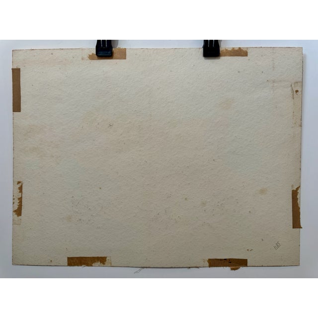 Paper Henry Emil Salloch Original Watercolor on Paper Lion Head Trail, 1954. For Sale - Image 7 of 8