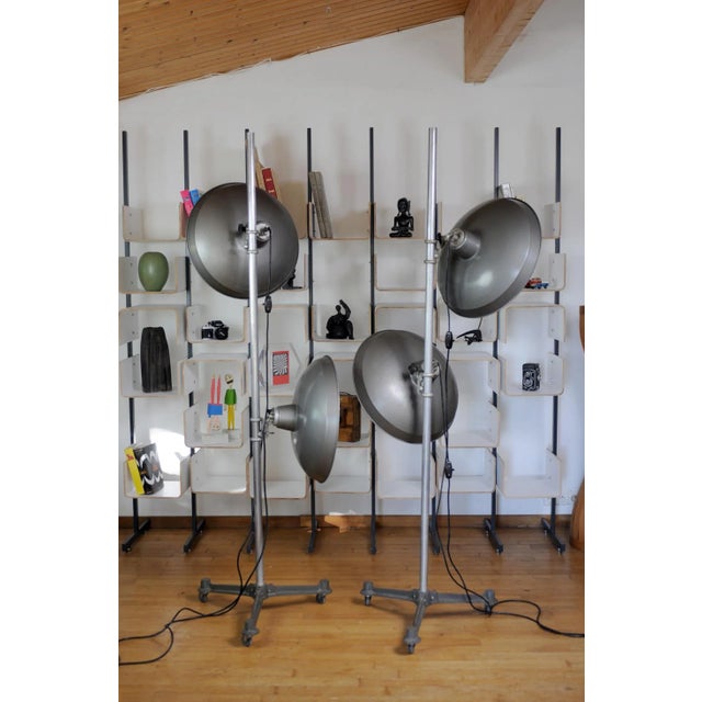 Metal French Double Reflector Floor Lamps from Cremer, 1950, Set of 2 For Sale - Image 7 of 14