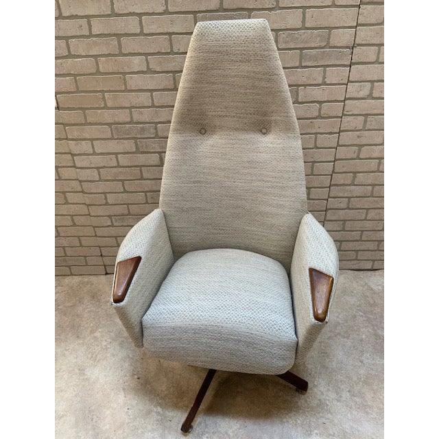 Adrian Pearsall Swivel High Back Chair And Ottoman Newly Upholstered 2 Piece Set Chairish