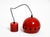 Metal Small Mid-Century Modern Red and Black Enameled Pendant Lamp, 1960s For Sale - Image 7 of 18
