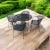 Metal Russell Woodard Restored Wrought Iron Indoor/Outdoor Patio Table With 4 Barrel Chairs For Sale - Image 7 of 11