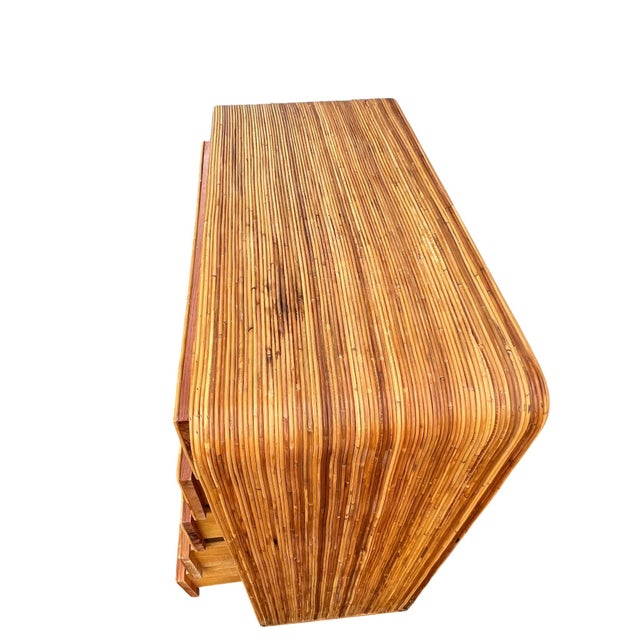 Mid 20th Century Pencil Reed Rattan Crespi Style High Chest Dresser For Sale In New York - Image 6 of 18