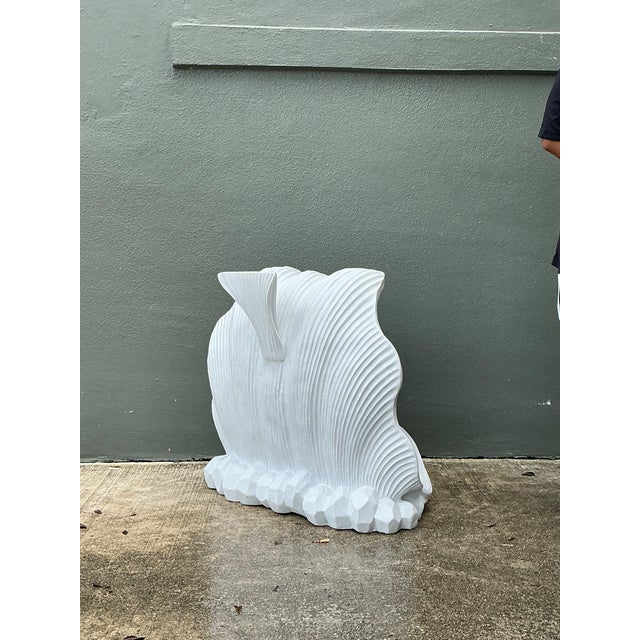 Vintage White Clam Shell Table Pedestals - Pair For Sale - Image 12 of 15