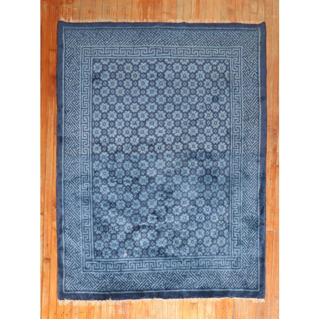 A 2nd quarter of the 20th century blue Tibetan Plush Pile Rug Measures: 5'4" x 7'3".