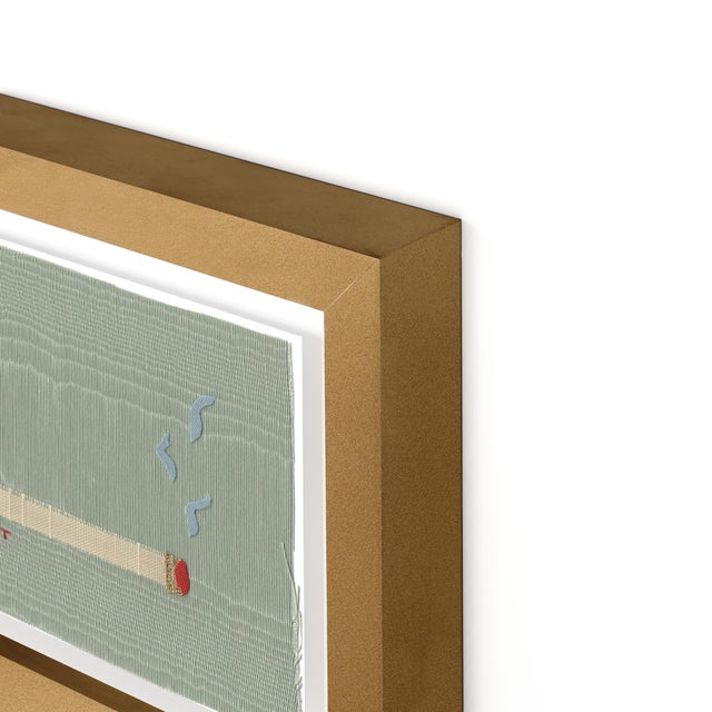 DESCRIPTION: Pearl the Dijon Cigarette by Willa Heart in Gold Frame, Mini Art Print This is a print of a handmade fabric...