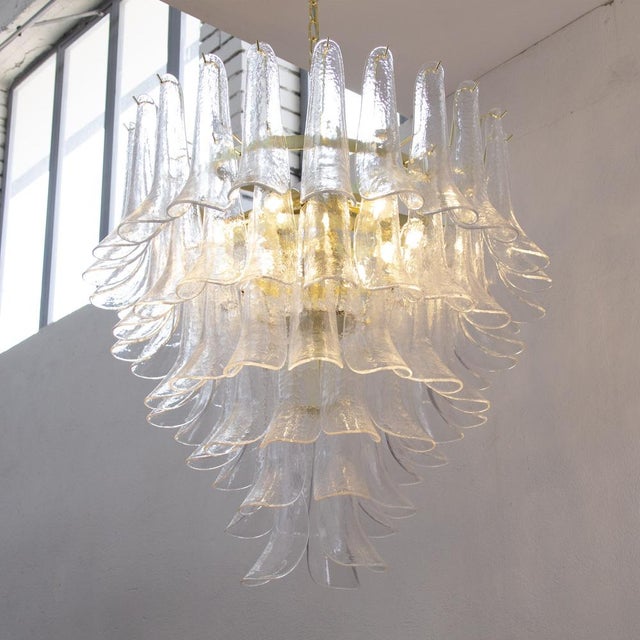 Italian Petal Suspension Lamp in Murano Glass For Sale - Image 13 of 14