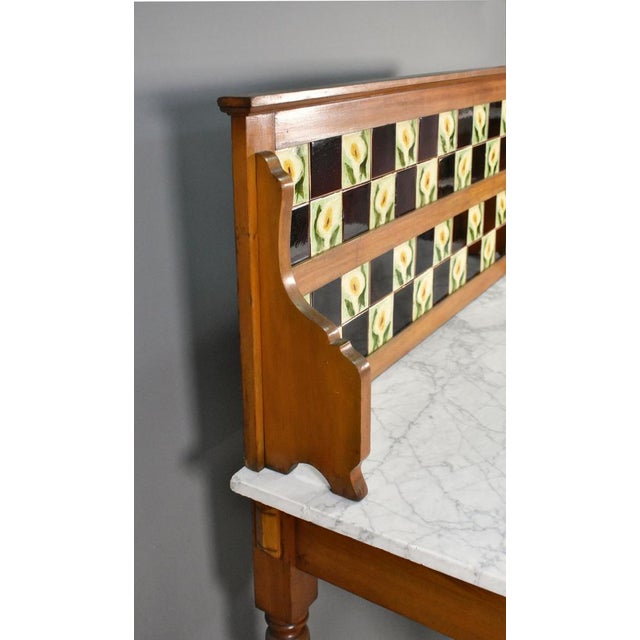 Edwardian Washstand in Marble and Birch, 1890s For Sale - Image 11 of 18