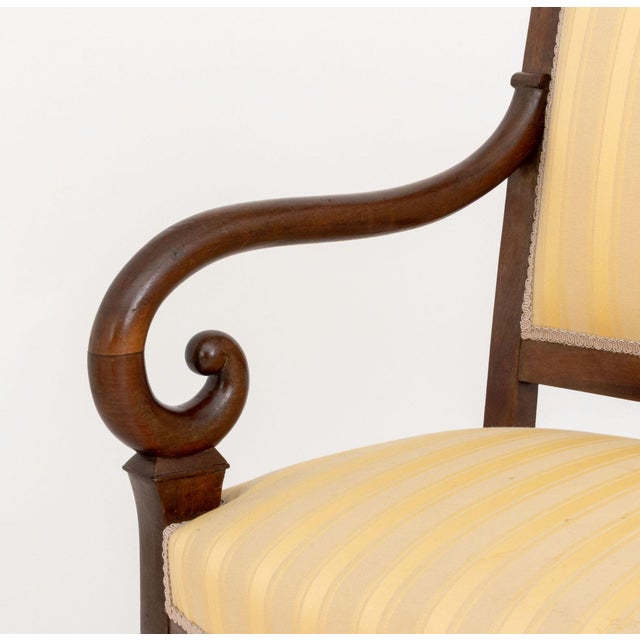 Late 20th Century Louis Philippe Style Upholstered Mahogany Settee For Sale - Image 5 of 7