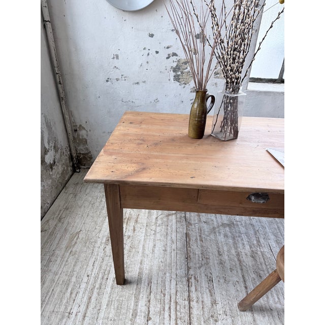 Farmhouse Table with Tapered Cherrywood Legs, 1950s For Sale - Image 9 of 18