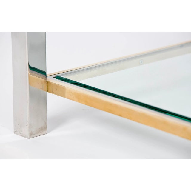 French Set of Chrome and Brass Side Tables For Sale - Image 9 of 10