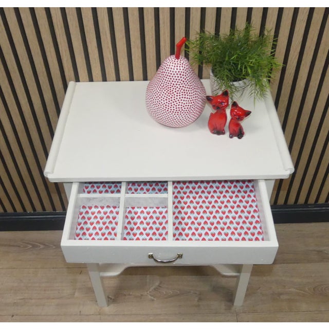 White Long-Legged Dresser Sewing Table with White Shelf For Sale - Image 8 of 11