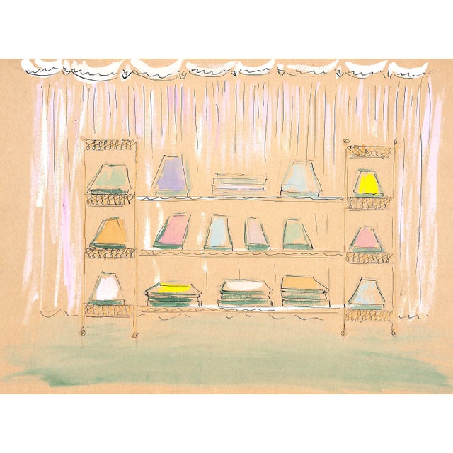 Lanvin Paris Pastel Lampshades C1950s Artwork For Sale