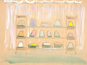 Lanvin Paris Pastel Lampshades C1950s Artwork
