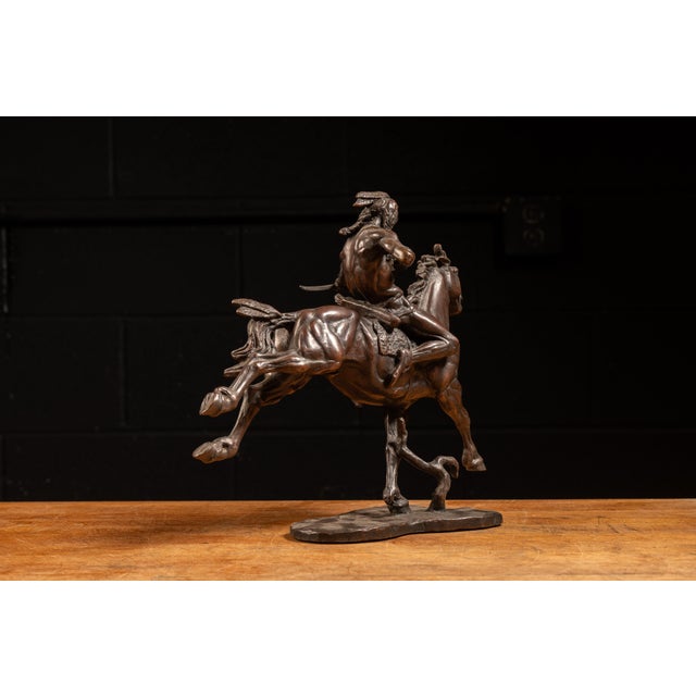 Late 20th Century Late 20th Century John Barney Weaver Franklin Mint Native American Horseback Sculpture For Sale - Image 5 of 10