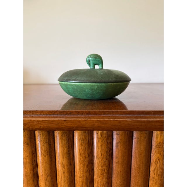 Green Art Deco Green Ceramic Bowl / Vide Poche, Angelo Biancini, Società Ceramica Italiana, Laveno Italy 1930s For Sale - Image 8 of 12