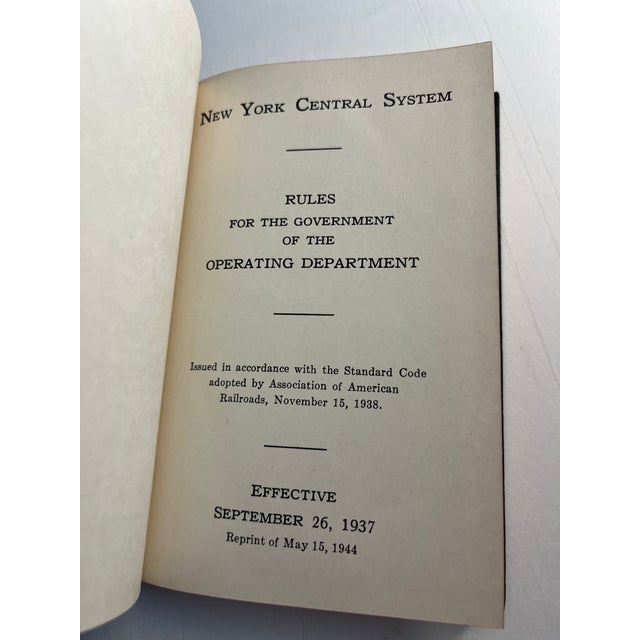 Mid-Century Modern 1937 New York Central System Rules Book For Sale - Image 3 of 9