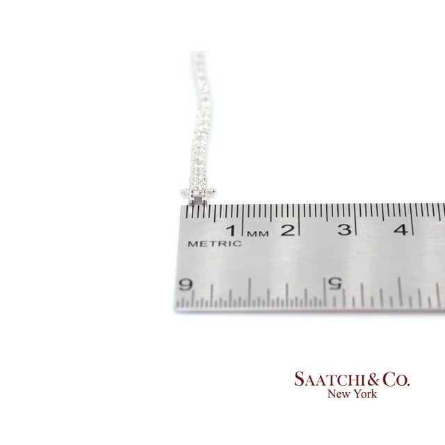 14k (585) White Gold Natural Diamond Tennis Bracelet Size 7.5 Inch For Sale - Image 9 of 9