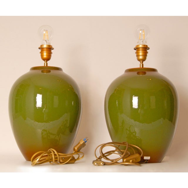 Vintage French Table Lamps in Ceramic from Kostka, 1970s, Set of 2 For Sale - Image 9 of 12