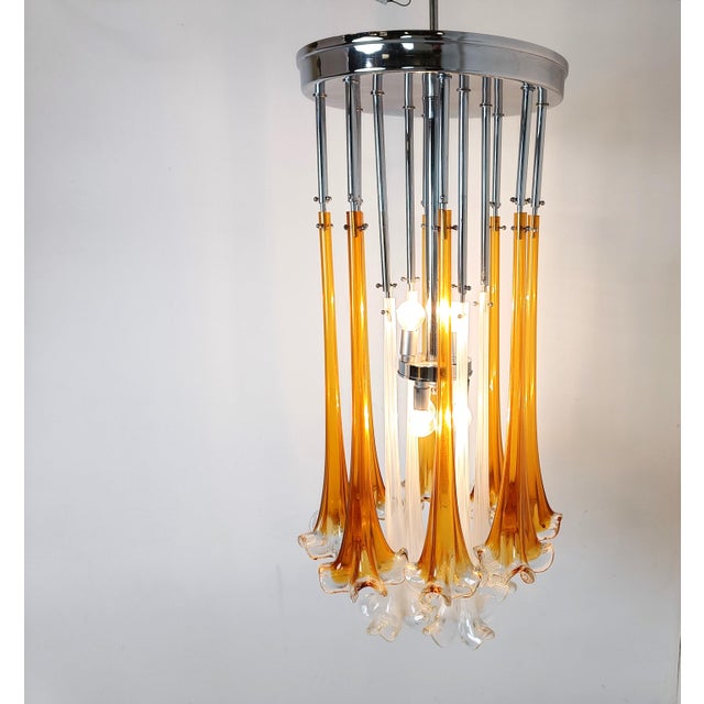 Vintage Murano Glass Chandelier from Paolo Venini, 1970s For Sale - Image 11 of 11