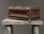 1920s Antique Tramp Art Box With Red Velvet Inset Panels and Lion Paw Feet For Sale - Image 5 of 8