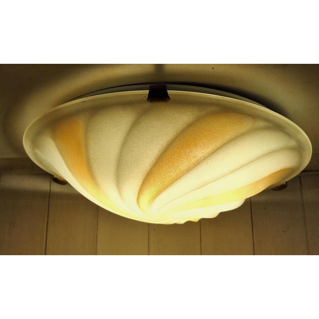 Goldenrod Vintage German Ceiling Lamp in Lightly Tinted and Segmented Relief Glass from Bonalux, 1990s For Sale - Image 8 of 8