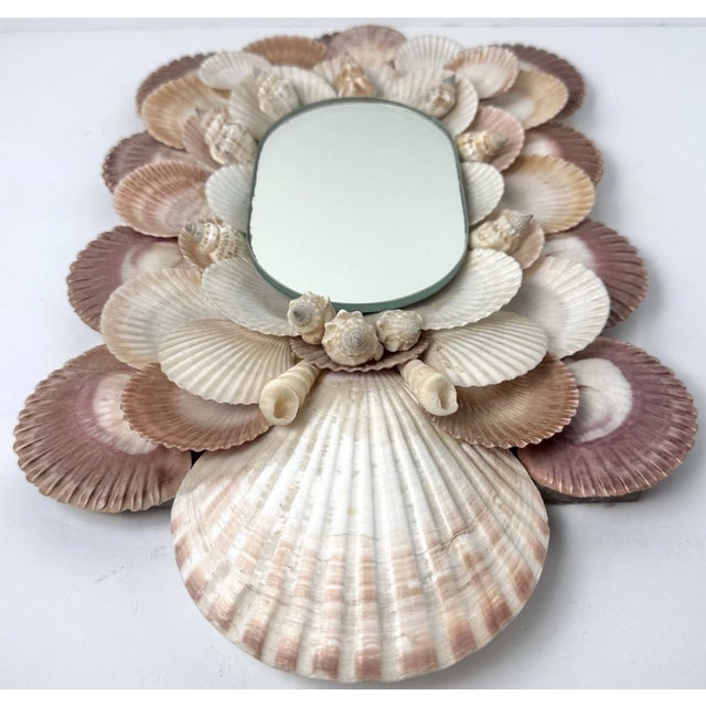 Wood Vintage Shell Mirror For Sale - Image 7 of 7