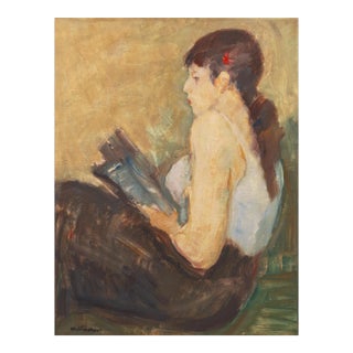 Jeune Femme Liseuse' by Carl Fischer, Paris, Charlottenborg, Danish Post Impressionist, Benezit For Sale
